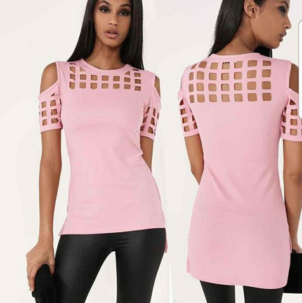 💖HP💖 Sexy Cutout Cold Shoulder Top - Picture 3 of 3