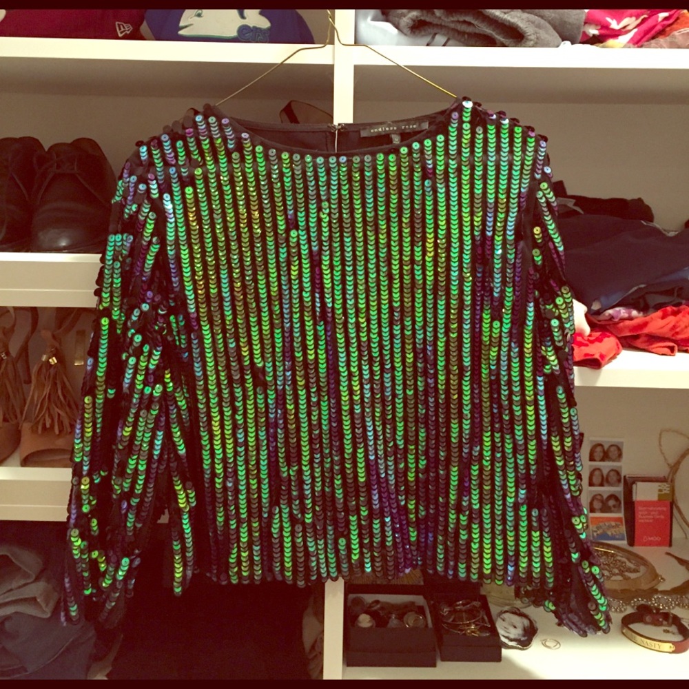 Sequined crop top