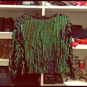 Sequined crop top