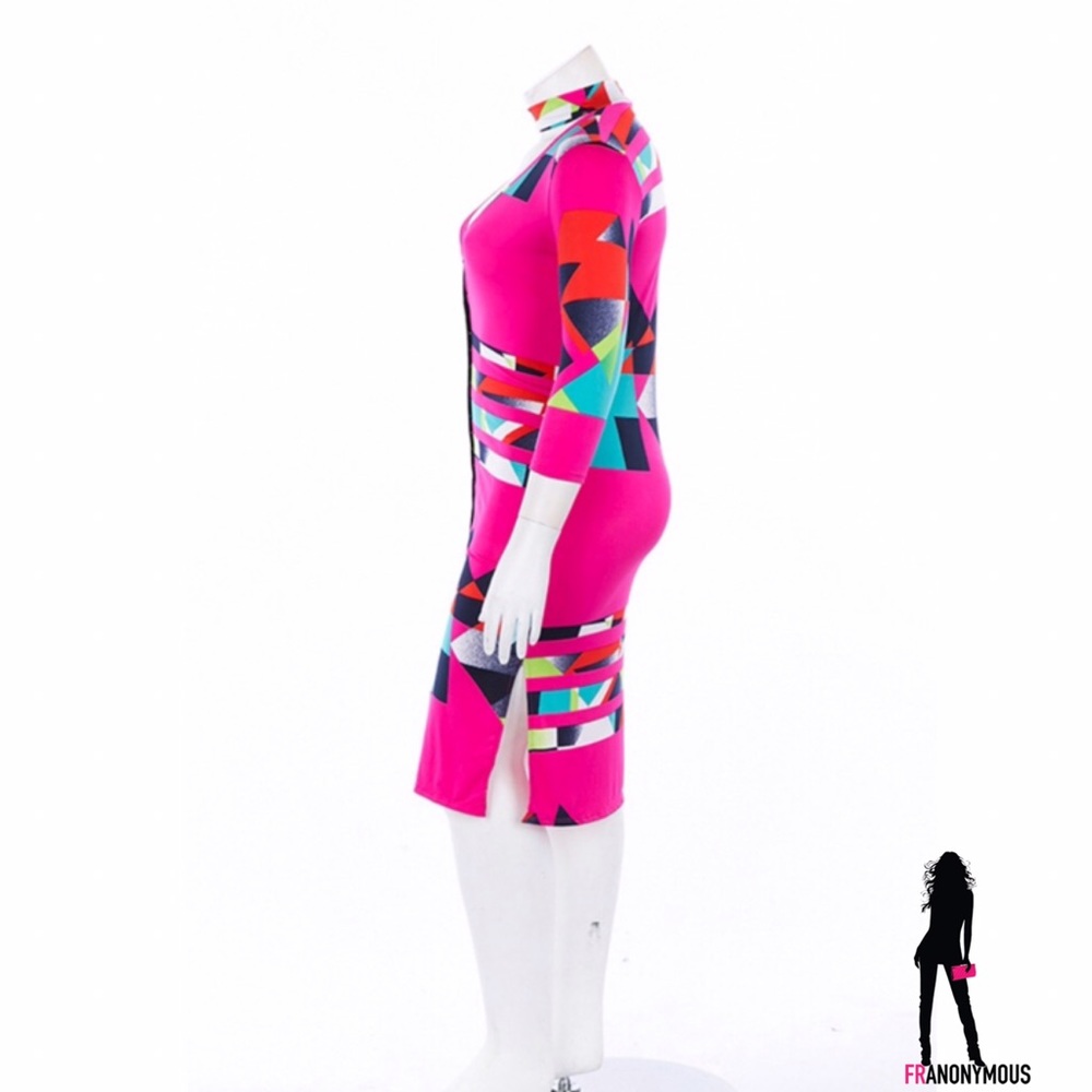 PLUS Colorblock Choker Tube Dress - Picture 2 of 3