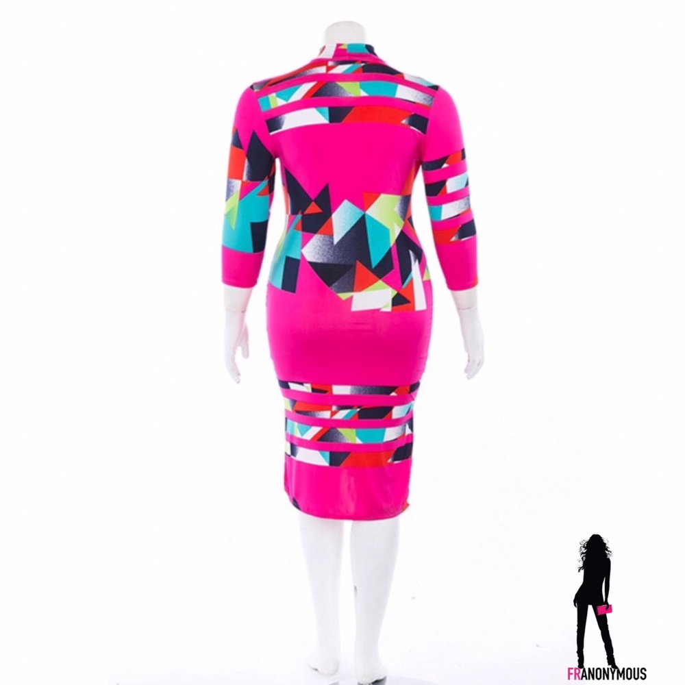 PLUS Colorblock Choker Tube Dress - Picture 3 of 3
