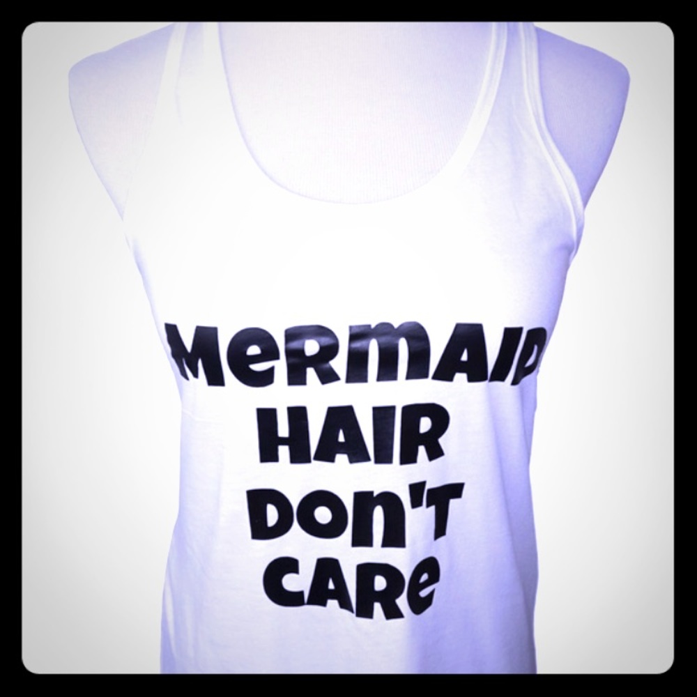 ๐ต โMermaid Hair Don't Care"๐ฅLadies Tank Top - Picture 1 of 2