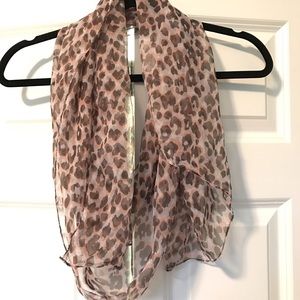 Sheer pink and grey leopard scarf