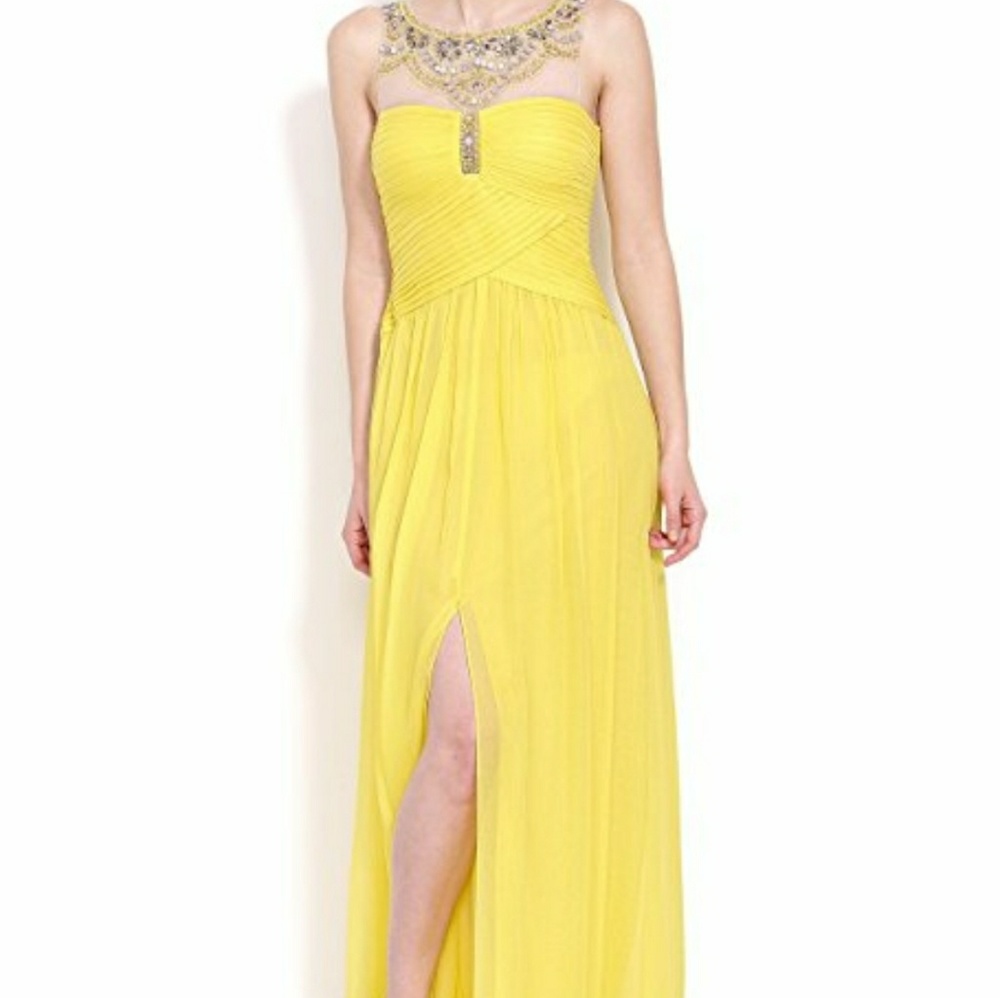 BCBG yellow gown