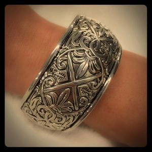 Silver Wide Cuff Bangle