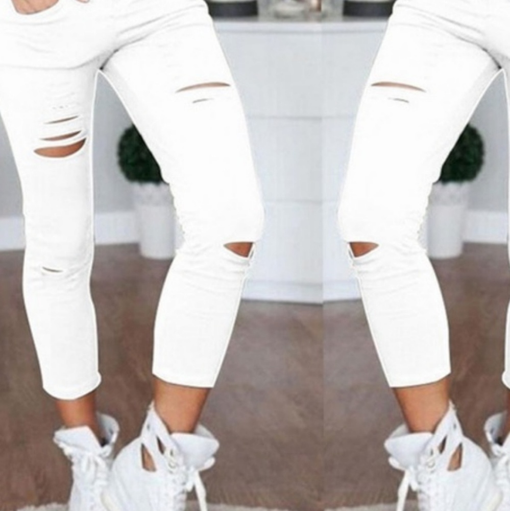 Distress denim jeggings leggings - Picture 3 of 3