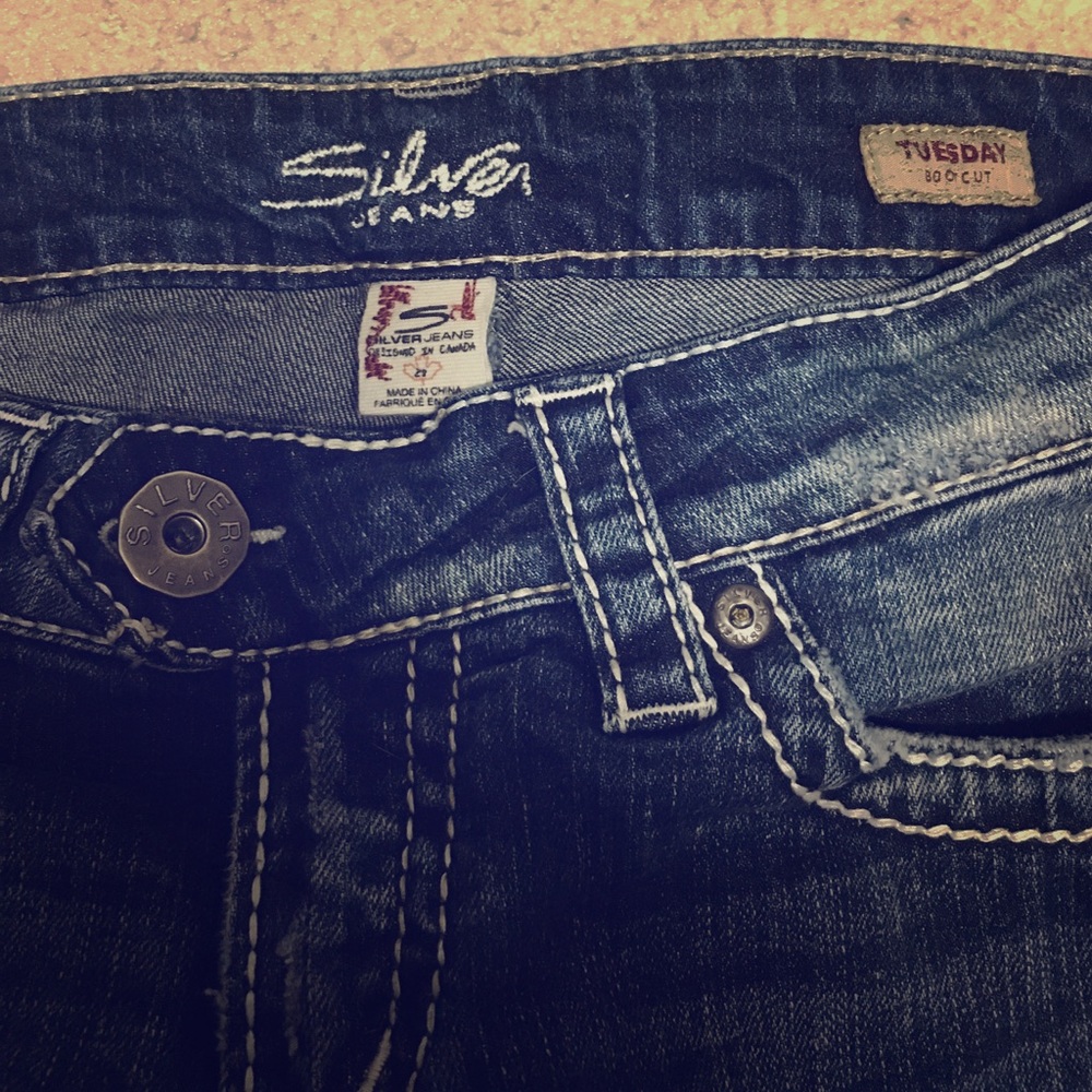 Silver jeans distressed Tuesday jeans