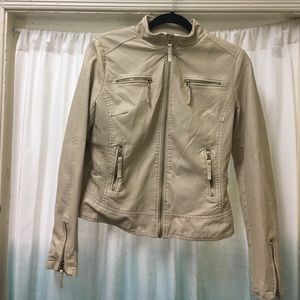 Gorgeous cream/tan real leather jacket!