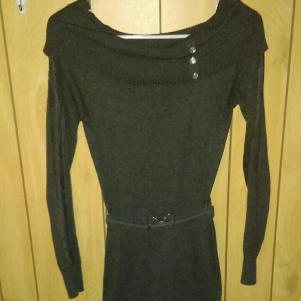 Candies fitted long sleeve dress with buckle