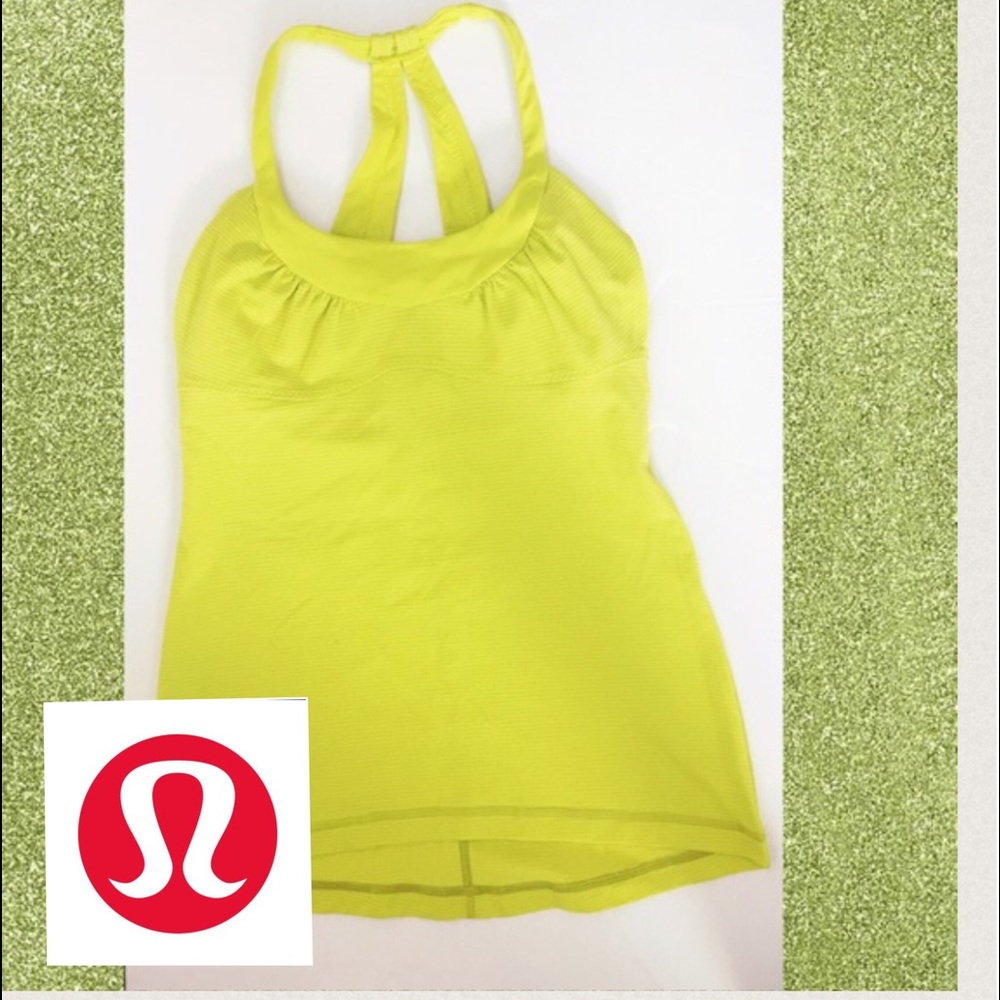 LULULEMON lime scoop racer tank - size 6 (s)