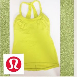LULULEMON lime scoop racer tank - size 6 (s)