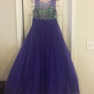 Purple Bedazzled Prom Dress