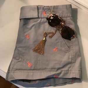 JCREW Broken-In Chino Lobster Embroidered Shorts