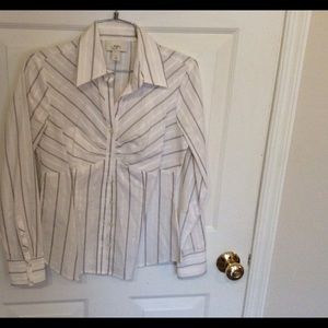 Ann Taylor loft size 2 dress blouse white black
