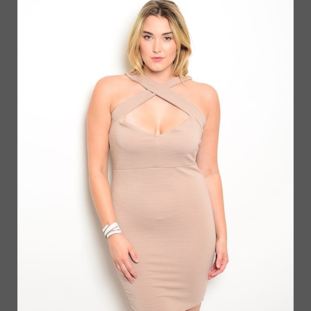 Nude plus size dress