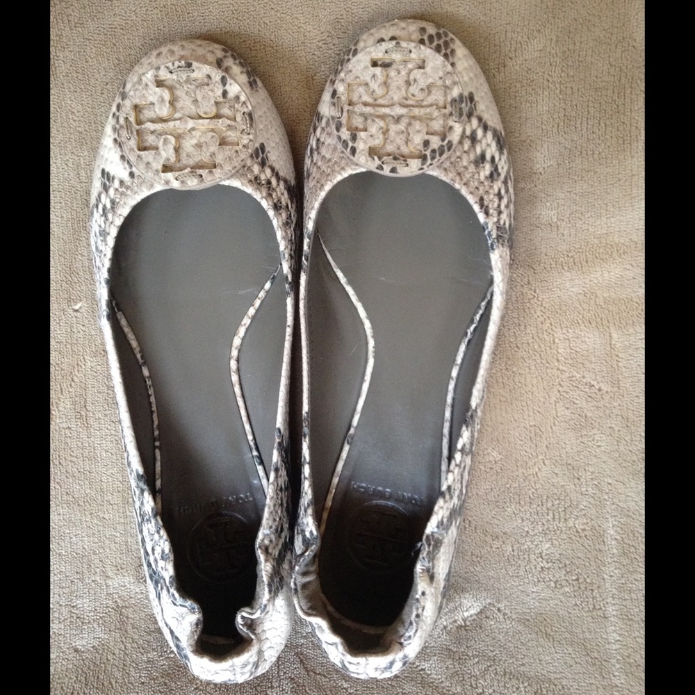 Tory Burch Snake Skin Reva Flat