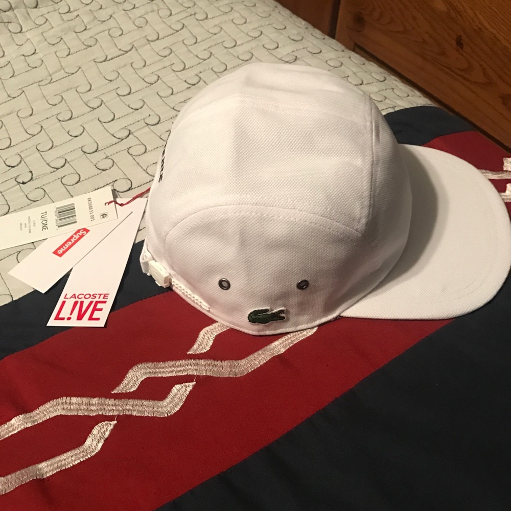 Supreme X Lacoste pique hat