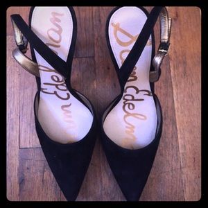 Sam Edelman black sling back heels