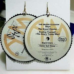 Vintage Record Earrings