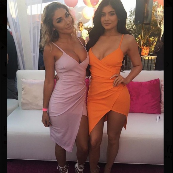 ❌SOLD❌ Seen on Kylie Jenner Orange PLT  Dress - Picture 5 of 6