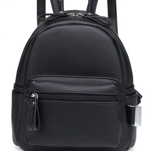 Faux leather mini backpack