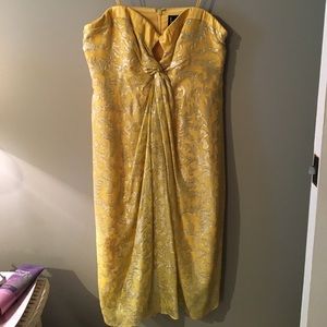 Nicole Miller yellow and gold cocktail dress sz 8