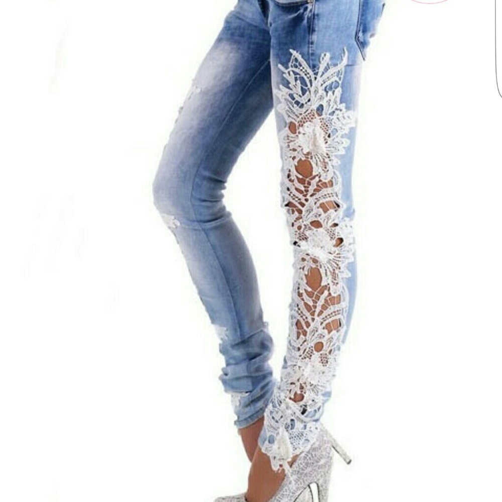 Women Jean's with lace on the side