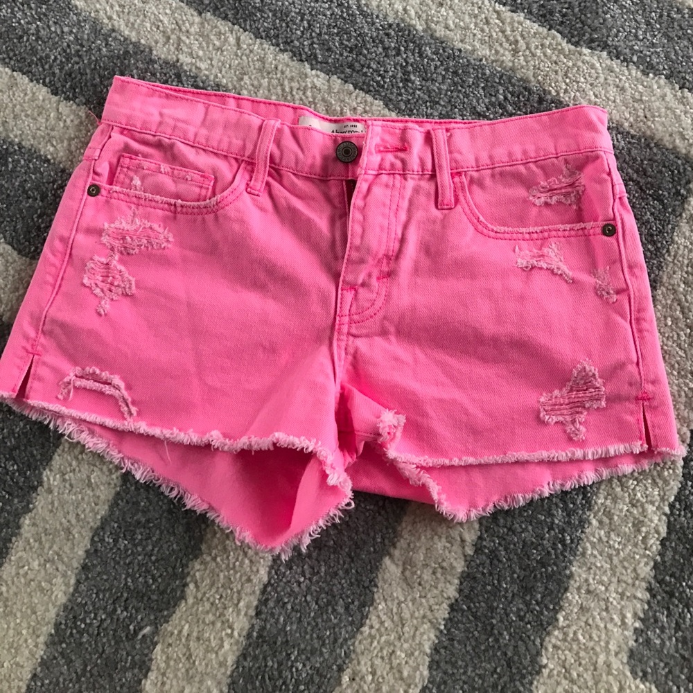 Hot pink high waisted shorts
