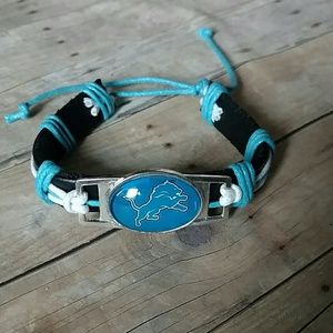 Adjustable leather lions NFL football Bracelet