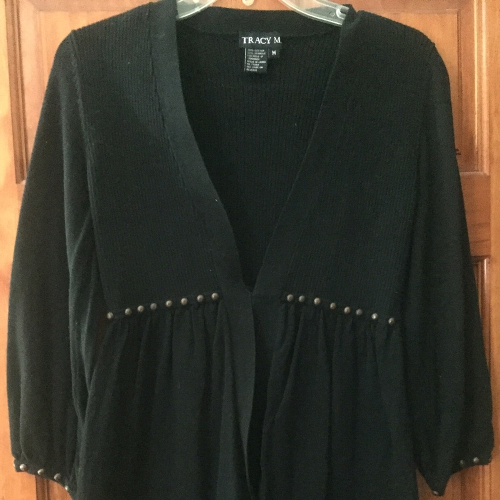 black Tracy M plunging sweater