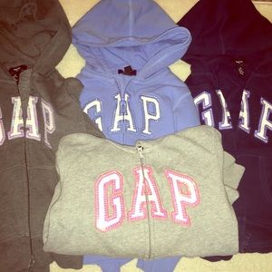 Bundle of Girls Gap Zip up hoodies sz 6/7