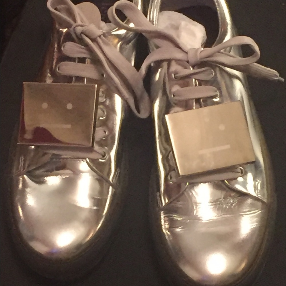 Women's Acne Studios Metallic Silver Shoes