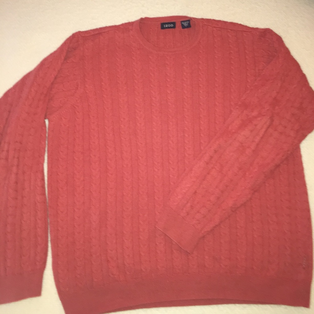 Izod Salmon Colored a cable Knit Sweater