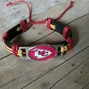 Adjustable leather Cheifs NFL football Bracelet