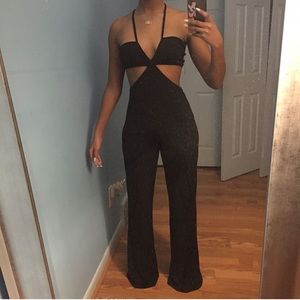 Black cut-out jumpsuit