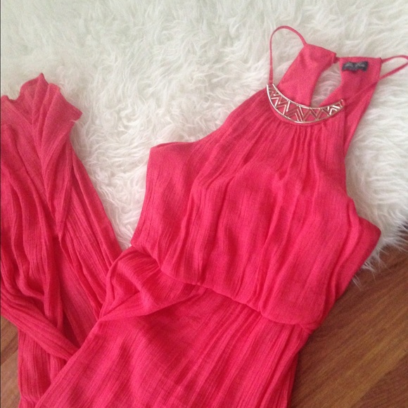 Lilly Rose Dresses & Skirts - Coral Pink Dress with Gold Detail