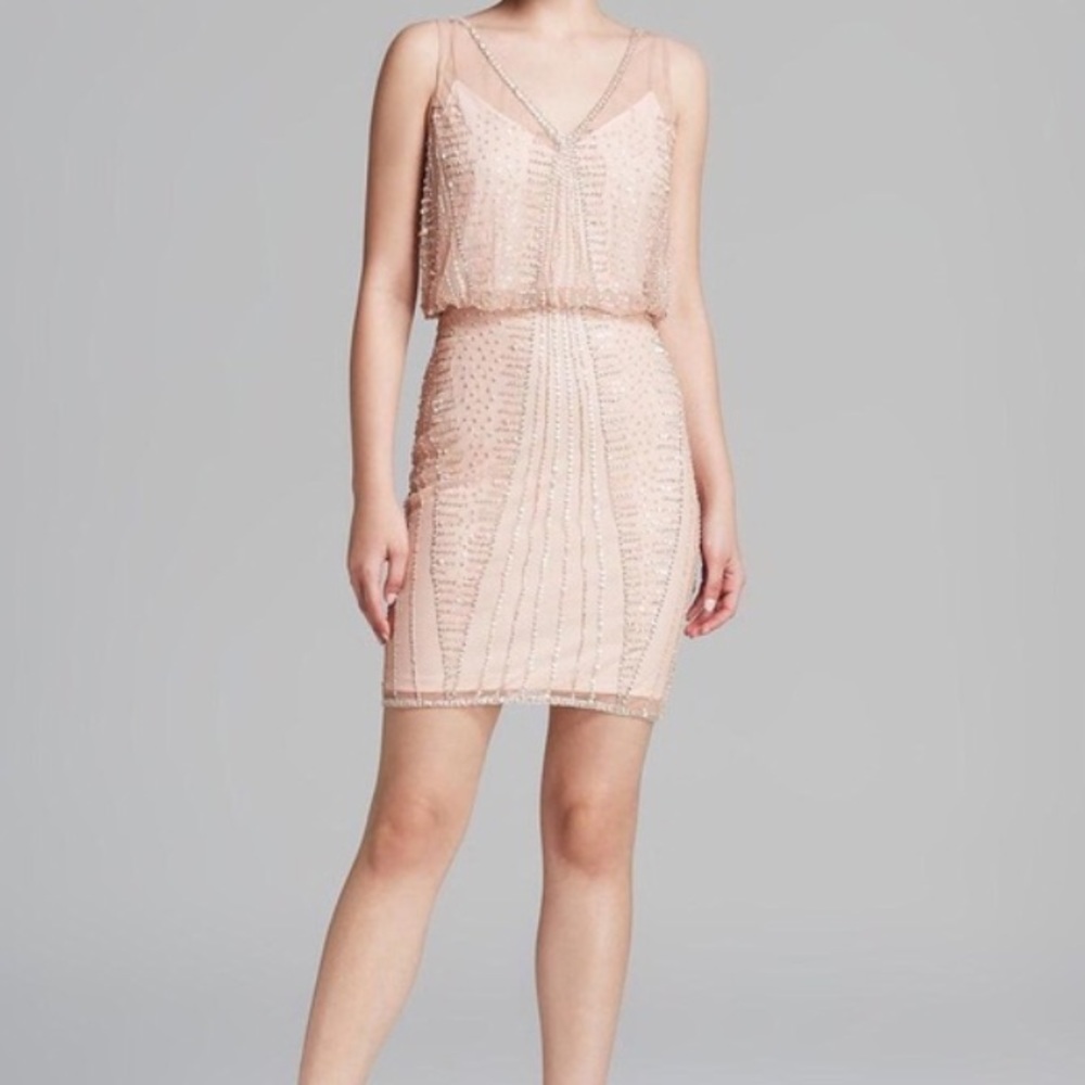 Adrianna papell nude  sequin dress
