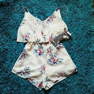 Floral Romper with Back Cutout NWT