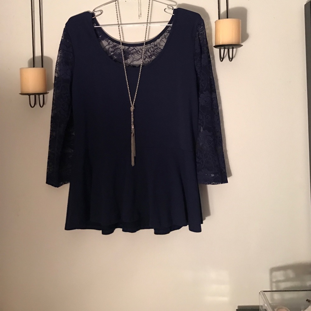 Blue peplum top