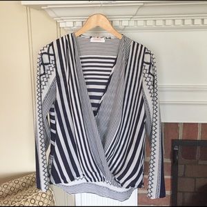 Casual faux wrap blouse