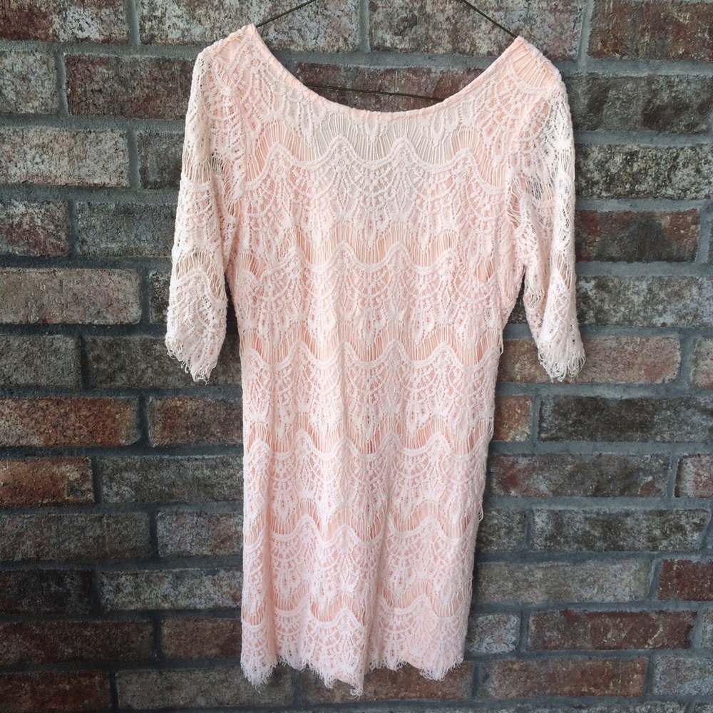 Blush lace dress