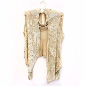Beige embroidered Cape