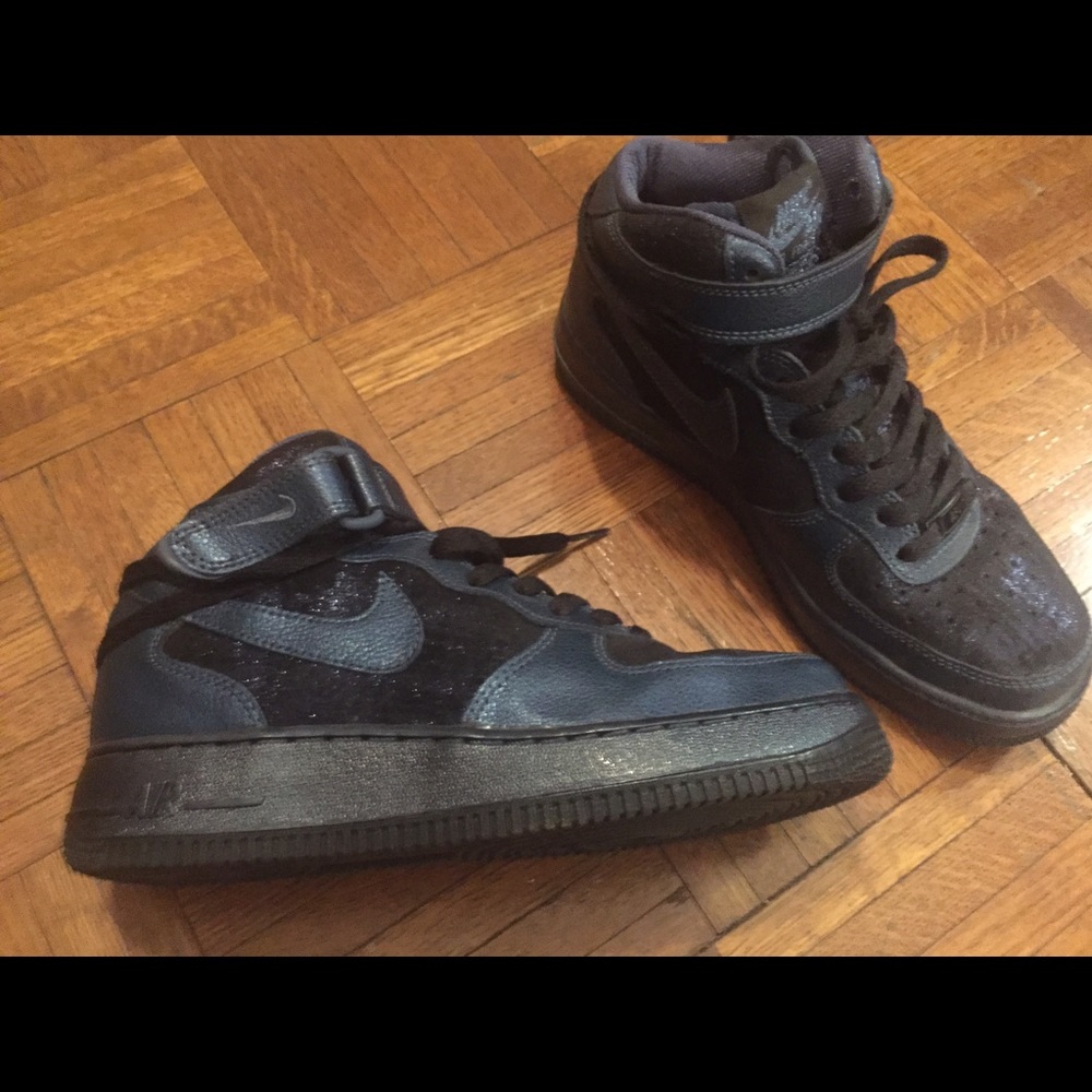 Women's Nike Turquoise and black Air Force Ones