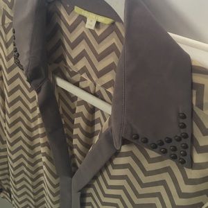 Gianni Bini Sz M blouse sheer with roll sleeves