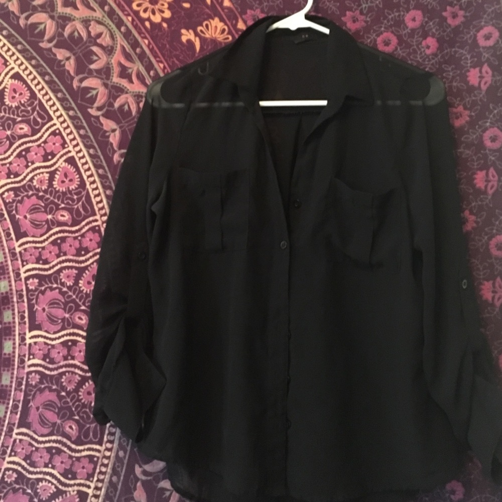 ⚡️CLOSET CLEAR OUT⚡️Sheer black button down blouse