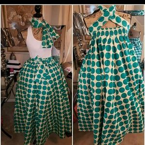 Long maxi skirt poka dot Green, purple or black
