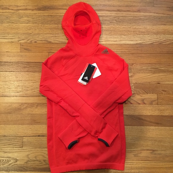 adidas Techfit Heat Hoodie Runningshirt - RT $115 - Picture 5 of 8
