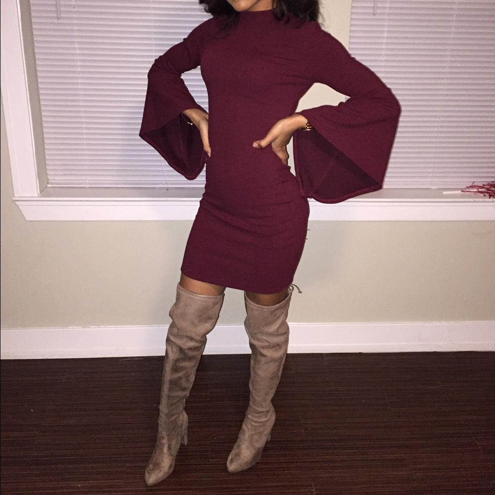 Burgundy fashion nova dress