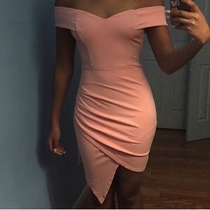 Peachy pink asymmetrical dress
