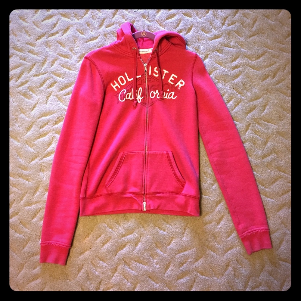 Pink Hollister Zip Hoodie
